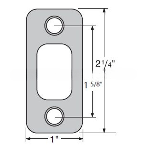 1" x 2-1/4" Radius Corner Deadbolt Strike Dark Bronze Finish