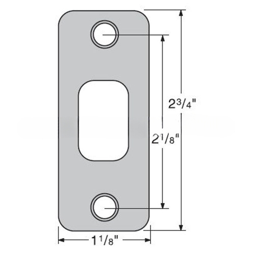 1-1/8" x 2-3/4" Round Corner Deadbolt Strike for US26 Bright Chrome and US26D Satin Chrome Finish