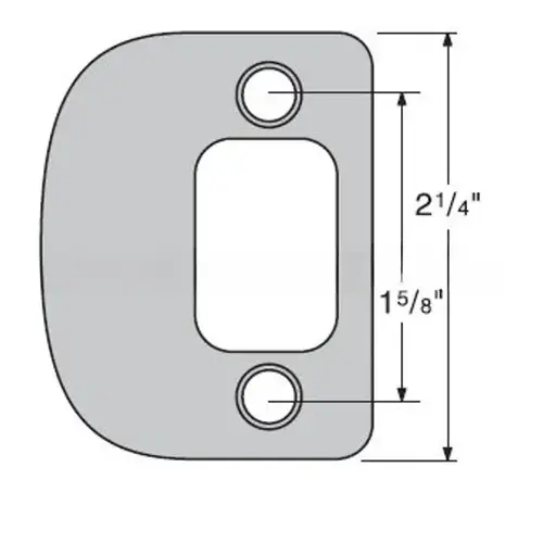 Radius Corner Deadbolt Full Lip Strike for US26 Bright Chrome and US26D Satin Chrome Finish