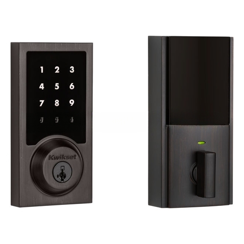 Z-Wave ZW500 Enabled Contemporary Smartcode Touchscreen Deadbolt with RCAL Latch and RCS Strike Venetian Bronze Finish