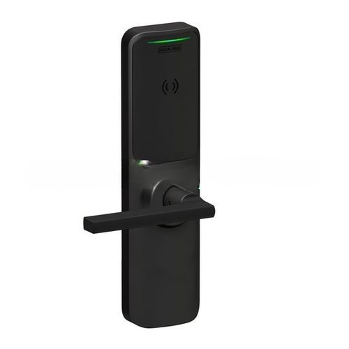 XE360 Series Wireless Exit Trim with Wide Escutcheon for Falcon 25 SVR Device, Offline Indicator Function with Smart Mobile Reader, Latitude Lever, and 6 Pin C Keyway Matte Black Finish