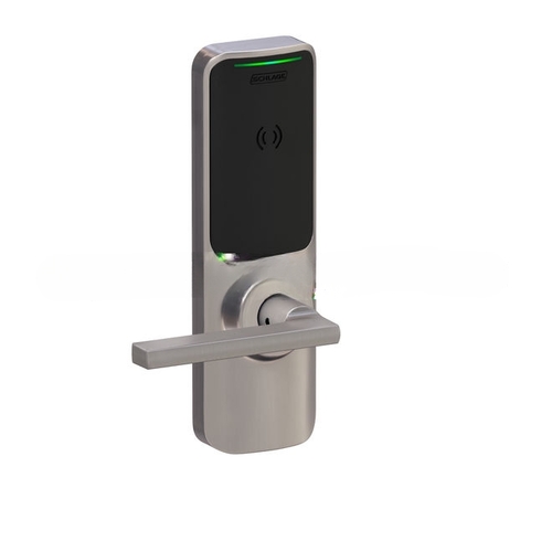 XE360 Series Wireless Tubular Lock, Offline Push Button Function with Smart Mobile Reader, Latitude Lever, and 6 Pin C Keyway Satin Nickel Finish