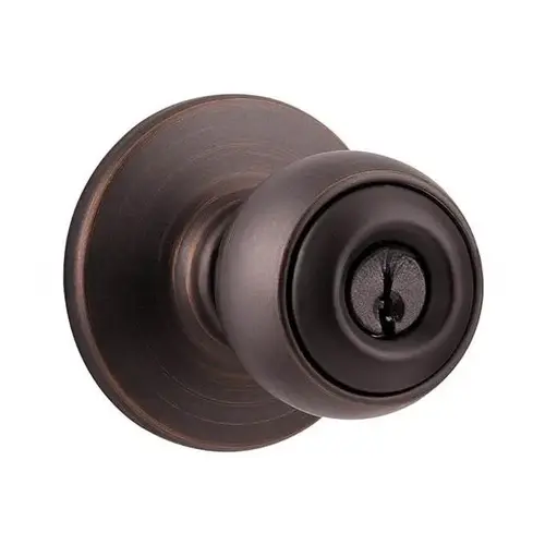 Security Series Polo Single Cylinder Keyed Entry Door Knobset Venetian Bronze