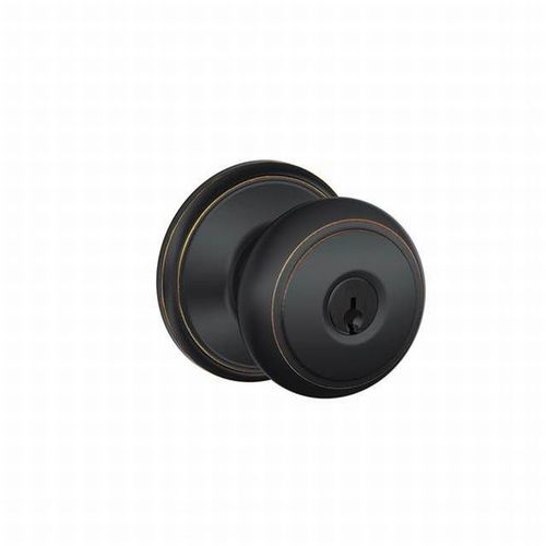 Andover Knob Keyed Entry Lock C Keyway with 16211 Latch and 10063 Strike Aged Bronze Finish