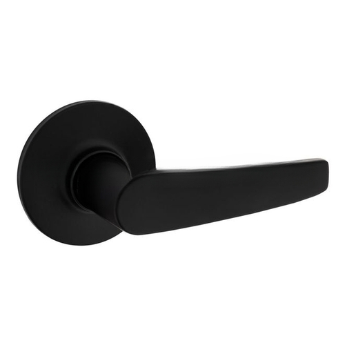 Winston Lever Round Rose Passage Lock with RCAL Latch and RCS Strike Matte Black Finish