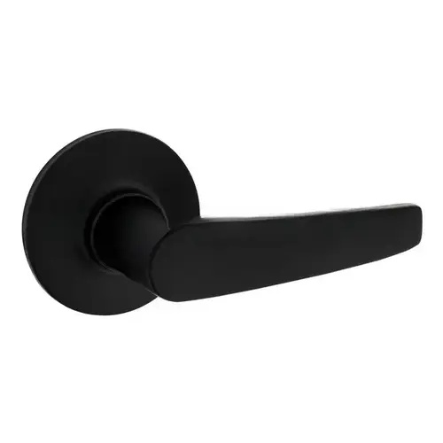Safelock SL1000-WI-514 Winston Lever Round Rose Passage Lock with RCAL Latch and RCS Strike Matte Black Finish