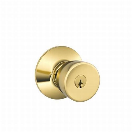 Bell Knob Keyed Entry Lock C Keyway with 16211 Latch and 10063 Strike Lifetime Brass Finish