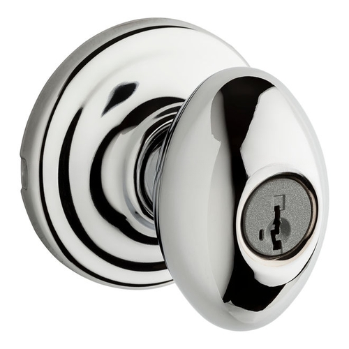 Kwikset Laurel Entry Door Lock SmartKey with 6AL Latch and RCS Strike Bright Chrome Finish