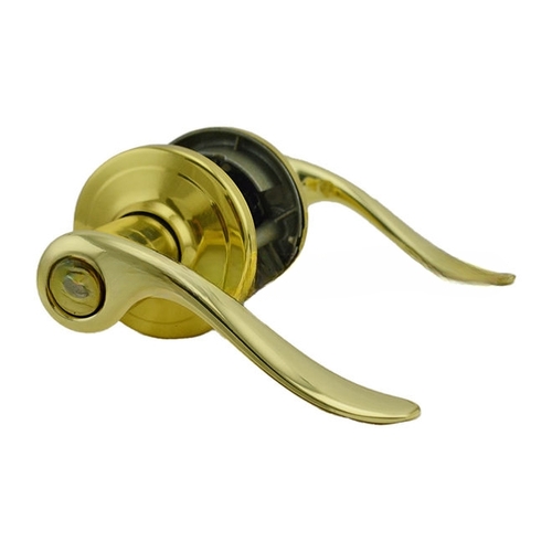 Tustin Entry Door Lock SmartKey with 6AL Latch and RCS Strike Bright Brass Finish