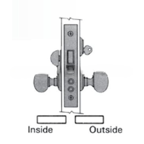 Left Hand Entry / Apartment Lever x Lever 1-1/2" Backset Mortise Lock Body Matte Antique Nickel Finish