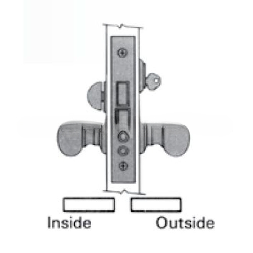 Right Hand Entry / Apartment Knob by Knob 2-1/2" Backset Mortise Lock Body with 1" Face Lifetime Brass Finish