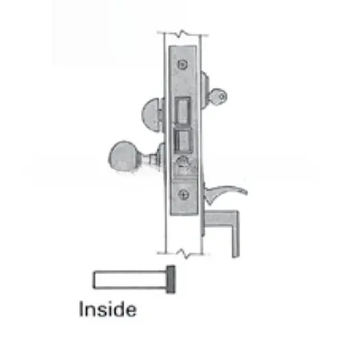 Right Hand Residential Entrance Handleset by Knob 2-3/4" Backset Mortise Lock Body Vintage Brass Finish