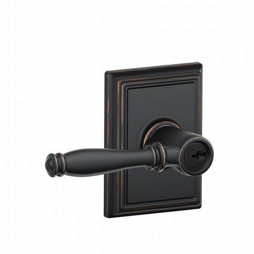 Birmingham Lever with Addison Rose Keyed Entry Lock C Keyway with 16211 Latch and 10063 Strike Aged Bronze Finish