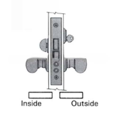 Right Hand Entry / Apartment Lever x Lever 2" Backset Mortise Lock Body with 1-1/4" Front Oil Rubbed Bronze Finish