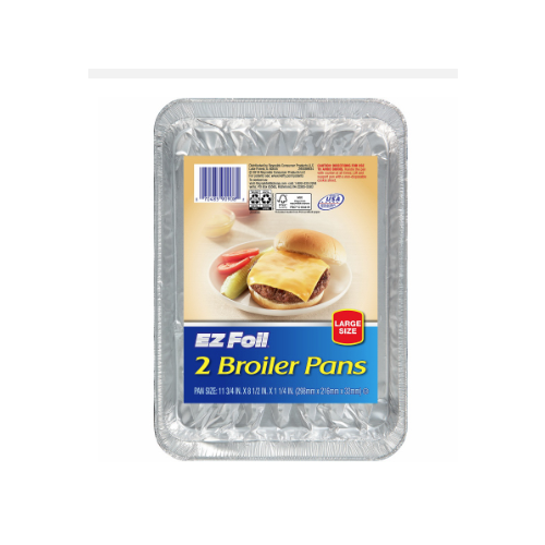 EZ Foil Broiler Pan, Grease Absorbing, 11-1/4 x 8 x 1-In  pack of 2