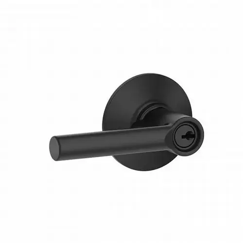 Broadway Lever Keyed Entry Lock C Keyway with 16211 Latch and 10063 Strike Matte Black Finish