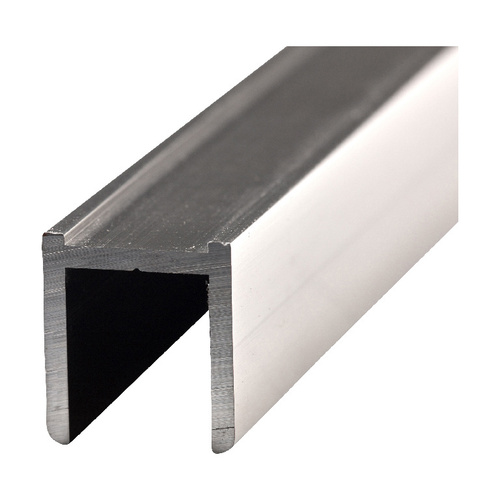 95 Inches Stock Length High Profile Glazing Channel Fits 1/2 Inch Glass Polished Nickel