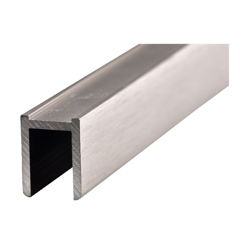 95 Inches Stock Length High Profile Glazing Channel Fits 3/8 Inch Glass Brushed Nickel