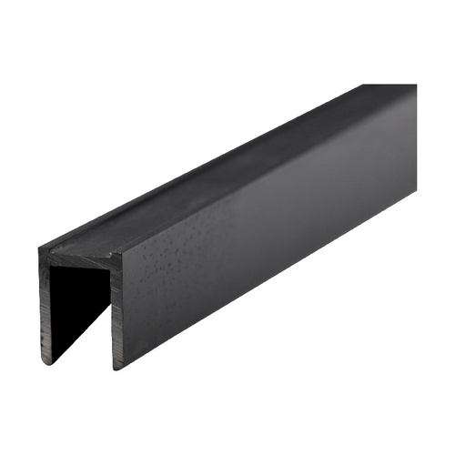 95 Inches Stock Length High Profile Glazing Channel Fits 3/8 Inch Glass Matte Black