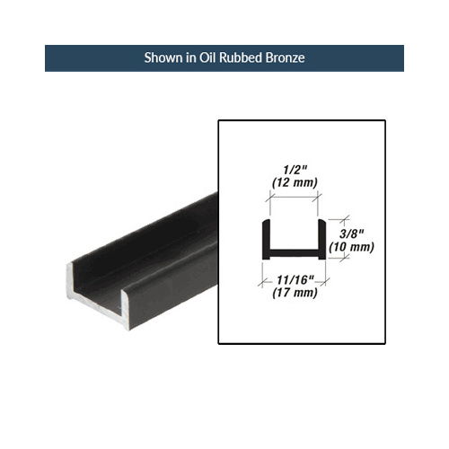 95 Inches Stock Length Low Profile Glazing Channel Fits 1/2 Inch Glass Bright Anodized
