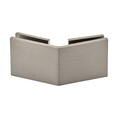 Square Glass to Glass Clip 135 Degree Brushed Nickel
