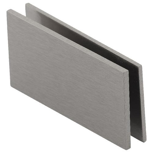 Square Corners Glass to Glass Clip 180 Degree Brushed Nickel