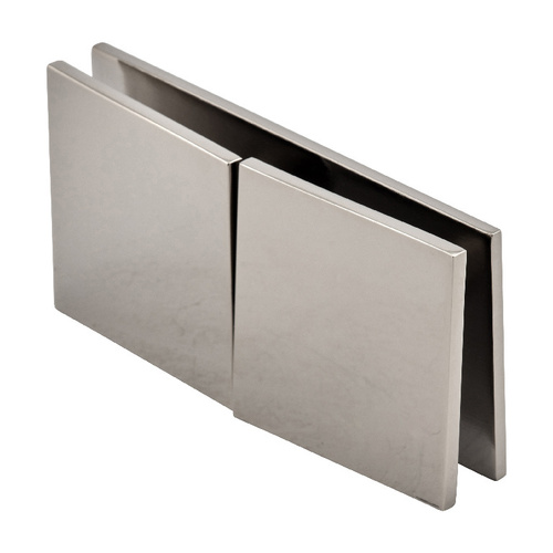 Square Corners Glass to Glass Clip 180 Degree "Y" Clip Polished Nickel