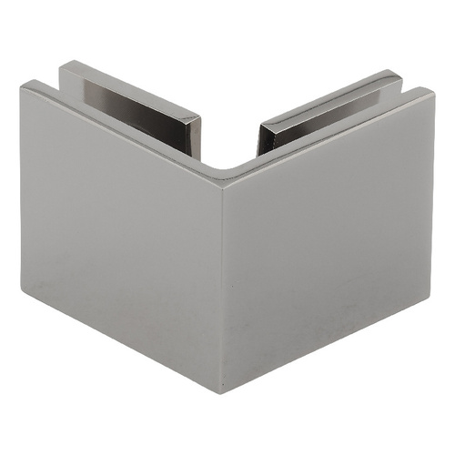 Square Glass to Glass Clip 90 Degree Polished Nickel
