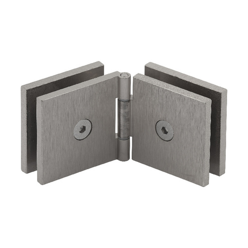 Adjustable Square Glass To Glass Mount Clip Brushed Nickel