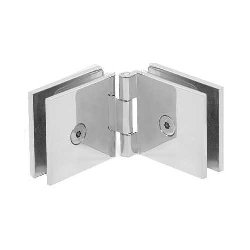 Adjustable Square Glass To Glass Mount Clip Polished Chrome
