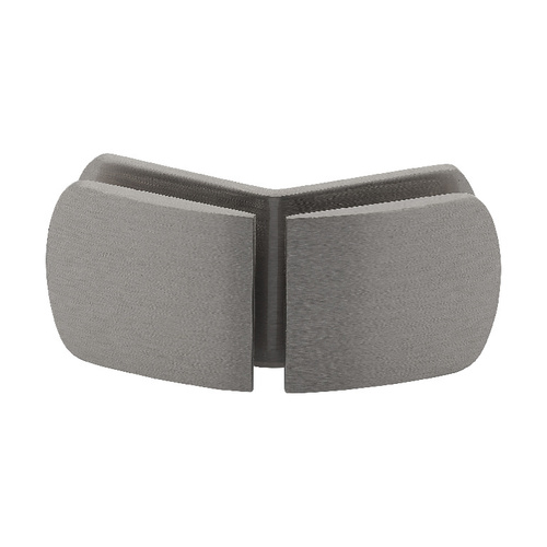 Cambered Face Glass To Glass Clip 135 Degree Brushed Nickel