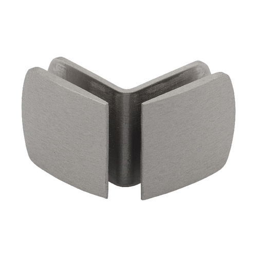Cambered Face Glass To Glass Clip 90 Degree Brushed Nickel