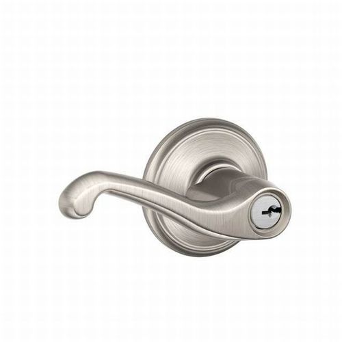 Right Hand Flair Lever Storeroom Lock C Keyway with 16211 Latch and 10063 Strike Satin Nickel Finish