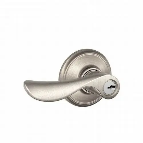 Champagne Lever Keyed Entry Lock C Keyway with 16211 Latch and 10063 Strike Satin Nickel Finish