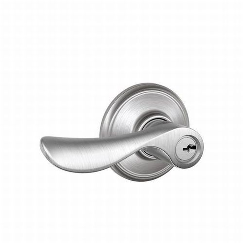 F51A Champagne Keyed Entry Lever Lock, Satin Chrome