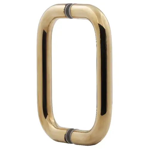 6 Inches Center To Center Standard Tubular Shower Door Handle Back To Back Mount Natural Brass