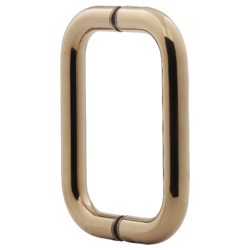 6 Inches Center To Center Standard Tubular Shower Door Handle Back To Back Mount Polished Brass