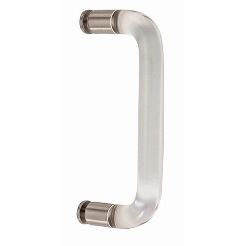 8 Inches Center To Center Acrylic Shower Door Thru-Glass Handle Single Mount Brushed Nickel