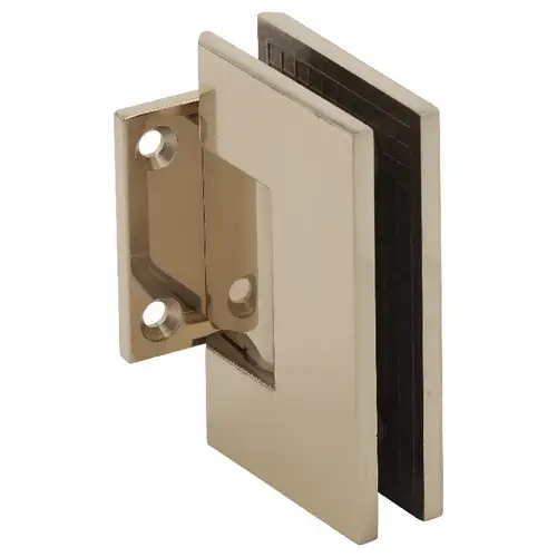 Designer Series Hinge w/5 Degree Pin 6 Wall Mount Short Back Plate Polished Brass