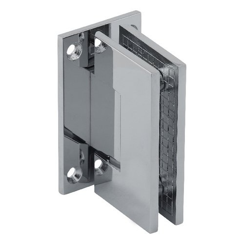 Adjustable Designer Series Wall Mount Hinge With Full Back Plate Polished Chrome