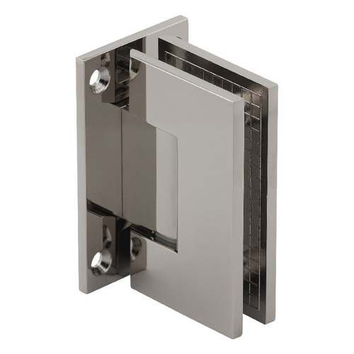 Adjustable Designer Series Wall Mount Hinge With Full Back Plate Polished Nickel