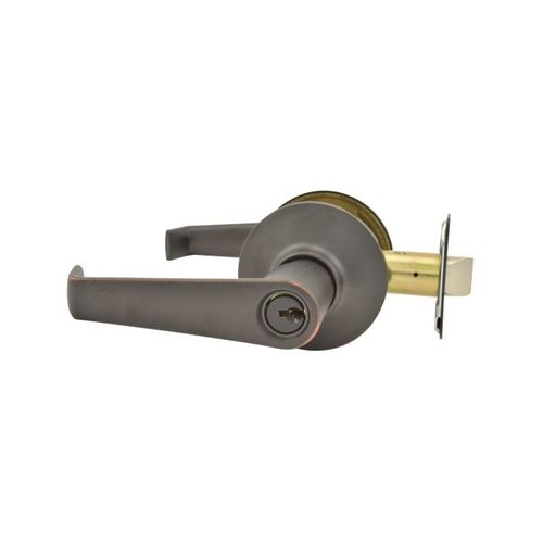 Elan Lever Keyed Entry Lock C Keyway with 16211 Latch and 10063 Strike Aged Bronze Finish