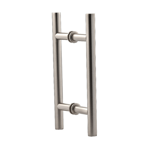 6 Inches Center To Center Ladder Push Pull Handle Back To Back Mount Brushed Nickel