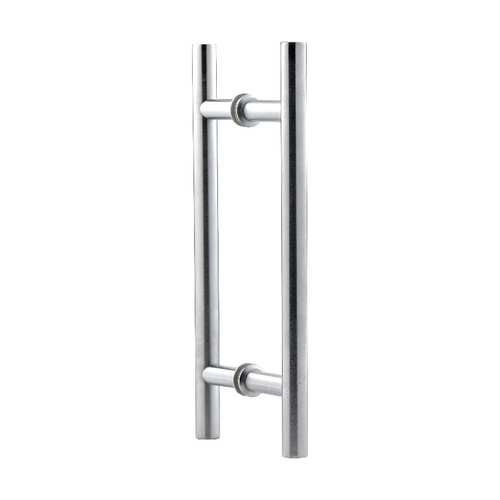 8 Inches Center To Center Ladder Push Pull Handle Back To Back Mount Satin-Chrome