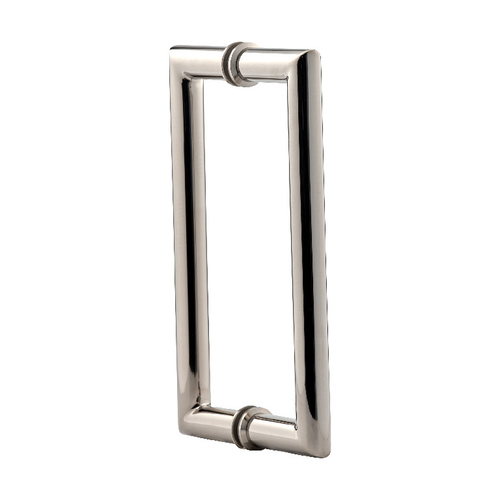 8 Inches Center To Center Mitered Style Back To Back Shower Door Handle With Washers Polished Nickel