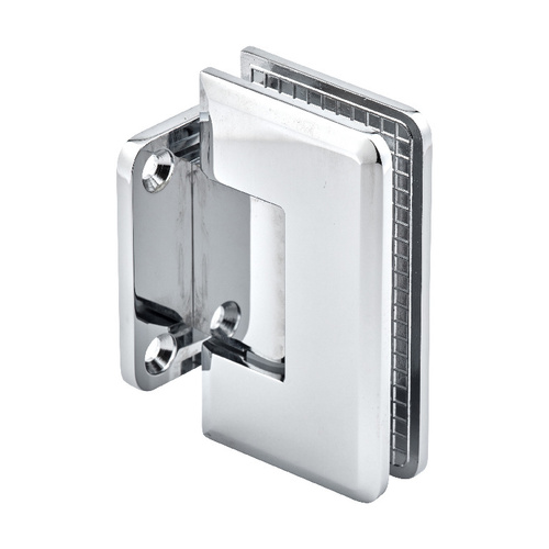 Adjustable Majestic Series Glass To Wall Mount Hinge With Short Back Plate Polished Chrome