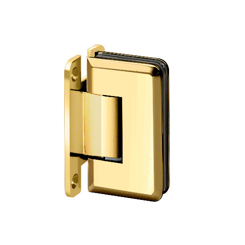 Adjustable Majestic Series Glass To Wall Mount Hinge With "H" Back Plate Polished Brass