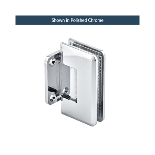 Adjustable Majestic Series Glass To Wall Mount Hinge With Short Back Plate Polished Brass