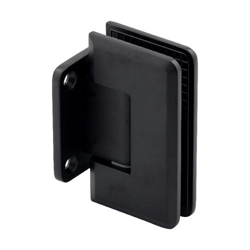 Adjustable Majestic Series Glass To Wall Mount Hinge With Short Back Plate Matte Black