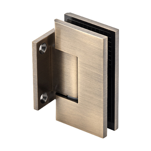 Maxum Series Glass To Wall Mount Shower Door Hinge With Short Back Plate Antique Brass